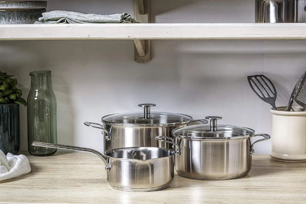 Zestaw garnków stalowych KitchenAid - 5 elementów